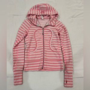 Lululemon Pink Striped Jacket with Hood